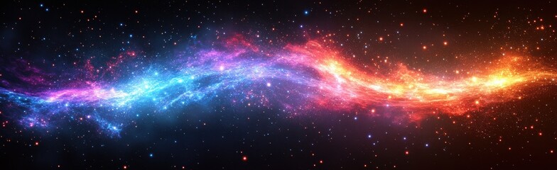 Fototapeta premium A colorful galaxy with a long, curving line of stars