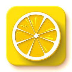 lemon slice icon simple white background vector