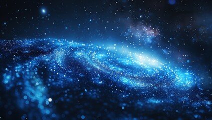 A blue galaxy with a spiral shape