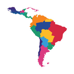colourfull Map of latin America