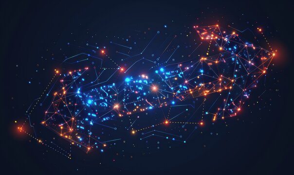 A computer generated image of a star field with a bright blue star in the center