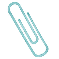 paper clip isolated on white cartoon watercolor 