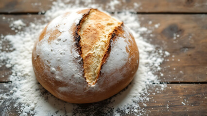 Sourdough Bread on a Rustic Wooden Background with Warm Lighting for National Sourdough Bread Day