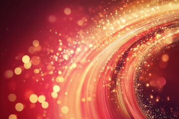 Abstract swirling lights with a warm red background, creating a festive and dynamic atmosphere.
