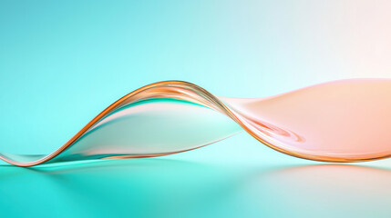 Obraz premium smooth, mocha mousse colored digital wave gracefully sweeps across serene background