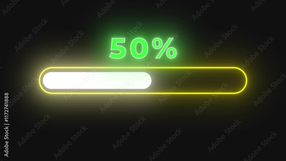 Poster cgi motion graphic footage of hi-tech loading screen or countdown with percentage going from 0 to 10