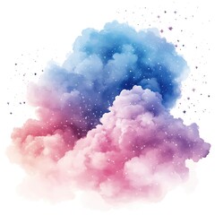 Fototapeta premium Dreamy Colorful Clouds with Starry Background