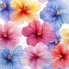 Obraz premium Vibrant Hibiscus Flowers in Beautiful Colors