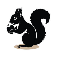 Squirrel silhouette vector illustration white background