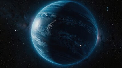 Obraz premium neptune, earth, planet, globe, space, world, map, blue, sphere, global, astronomy, 3d, night, black, ocean, atmosphere, illustration, isolated, universe, sun, america, cloud, nature, sea, science, con