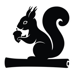 Squirrel silhouette vector illustration white background