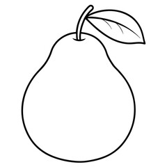 Elegant Indian Wild Pear in Single-Line Vector Illustration