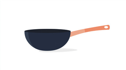 A collection of 5 additional frying pans in 2D flat design, each with a unique style and purpose, perfect for logo creation