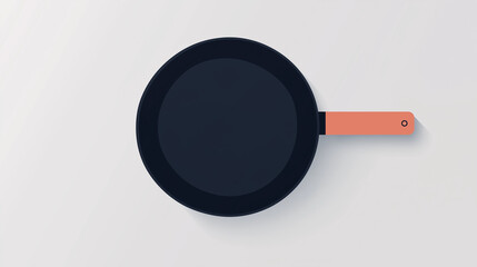 A collection of 5 additional frying pans in 2D flat design, each with a unique style and purpose, perfect for logo creation