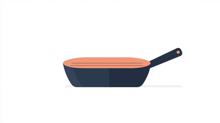 A collection of 5 additional frying pans in 2D flat design, each with a unique style and purpose, perfect for logo creation