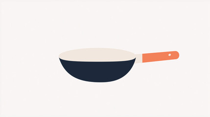 A collection of 5 additional frying pans in 2D flat design, each with a unique style and purpose, perfect for logo creation