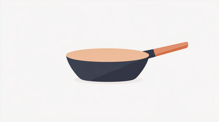 A collection of 5 additional frying pans in 2D flat design, each with a unique style and purpose, perfect for logo creation