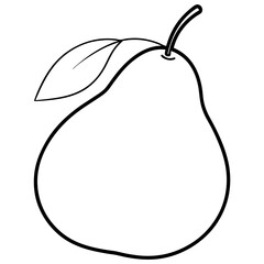 Elegant Indian Wild Pear in Single-Line Vector Illustration