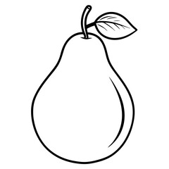 Elegant Indian Wild Pear in Single-Line Vector Illustration