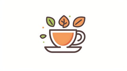 Obraz premium tea cup icon simple white background vector