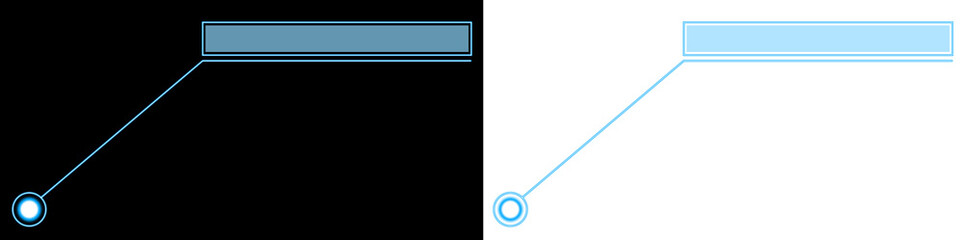 text box neon blue for futuristic information label