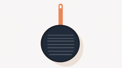 A collection of 5 additional frying pans in 2D flat design, each with a unique style and purpose, perfect for logo creation