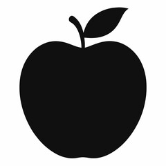 Elegant Velvet Apple Silhouette Vector