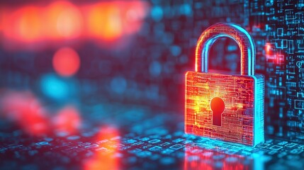 Digital lock symbolizing data security in a modern tech environment.