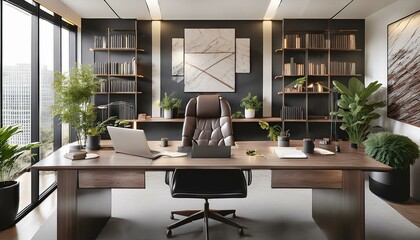 A sophisticated executive office exuding professionalism.  