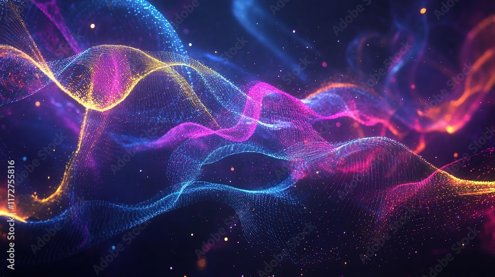 Poster abstract financial background with digital charts and data visualization