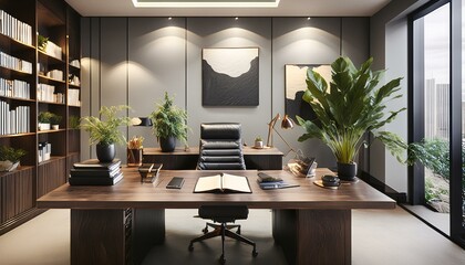 The beauty of an organized and stylish office space.  