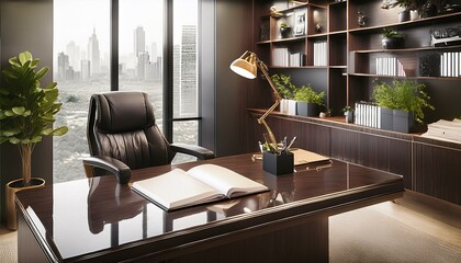 A sophisticated executive office exuding professionalism.  