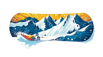 Snowboard icon on white background