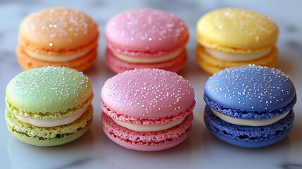 Fototapeta premium 6 colorful macaroons