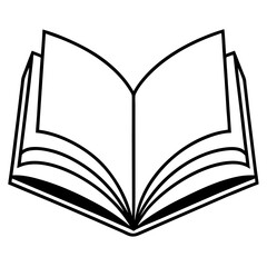 Minimalist Open Book Line Art for Vector Design