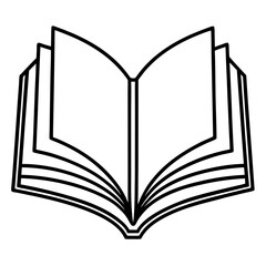 Minimalist Open Book Line Art for Vector Design