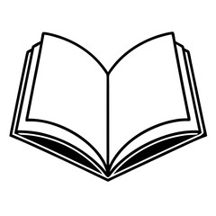 Minimalist Open Book Line Art for Vector Design