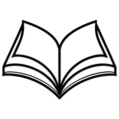 Minimalist Open Book Line Art for Vector Design