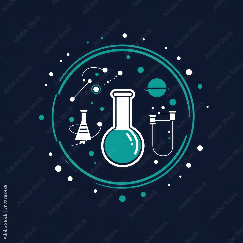 Poster science and space exploration confluence in abstract design