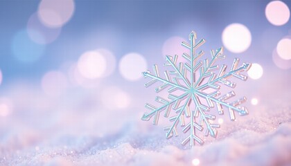 Christmas bokeh lights with snowflakes and festive winter decorations