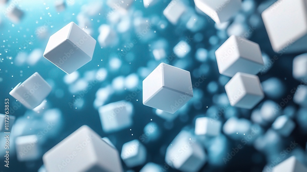Poster abstract 3d shapes and background in futuristic design concept