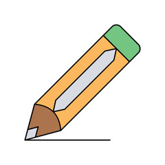 Pencil  lineal color line icon with white background vector stock illustration