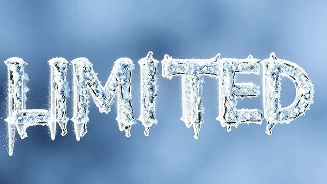 "Limited" text in icy design with frozen texture