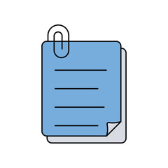 Paper Clip lineal color line icon with white background vector stock illustration