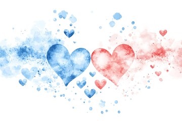 Romantic Watercolor Hearts Background - Watercolor textures