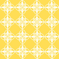 Vector floral damask seamless pattern. Blue bow and flowers isolated on white background for fabric , wallpaper or wrapping paper. Botanical classic