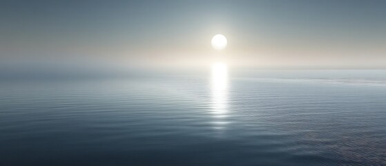 Obraz premium Calm sea with sun reflection.