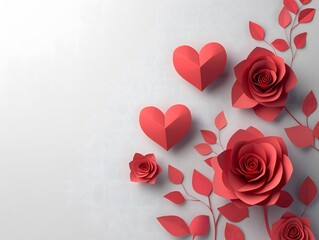 Valentine red rose and heart background