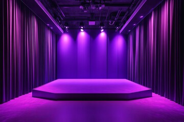 Purple Studio Room with Elegant Product Setup