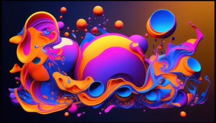 Fototapeta premium Vibrant Abstract Paint Splash: A Symphony of Colors and Forms